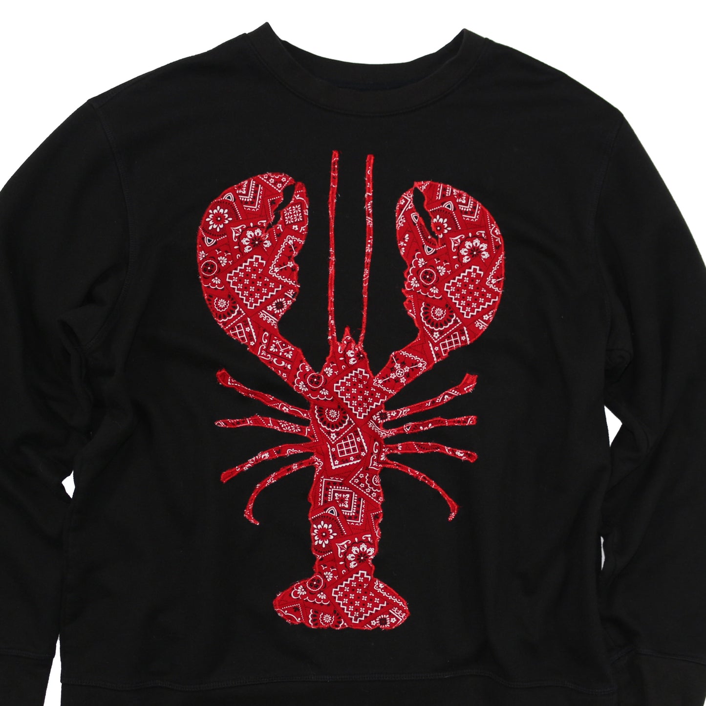 black crewneck lobster red bandana