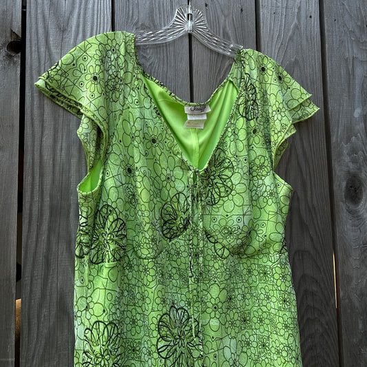 90s lime green midi dress (18)