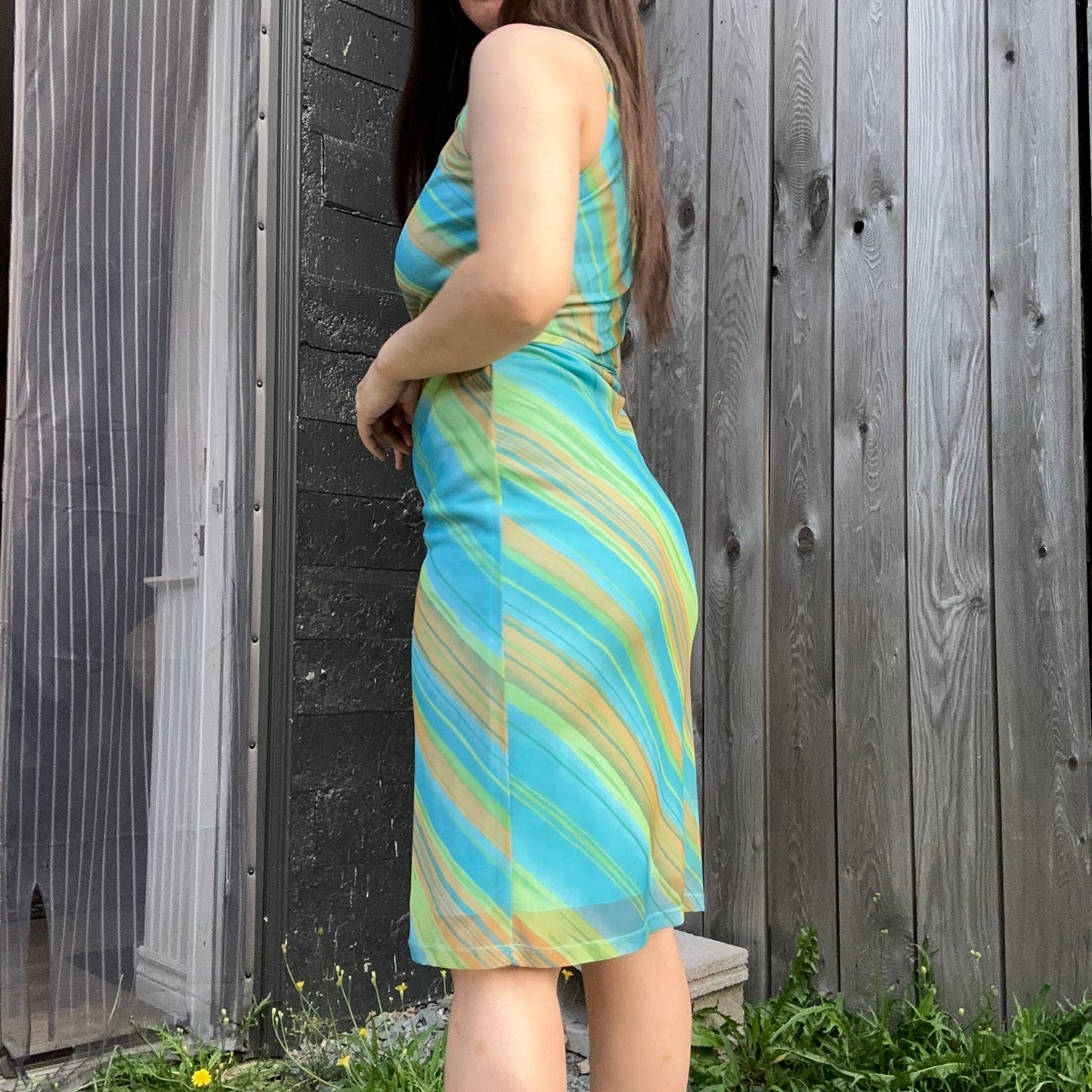 y2k le chateau sleeveless wrap dress (sm)