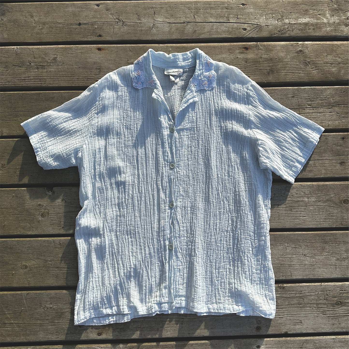 vintage night shirt embroidered collar