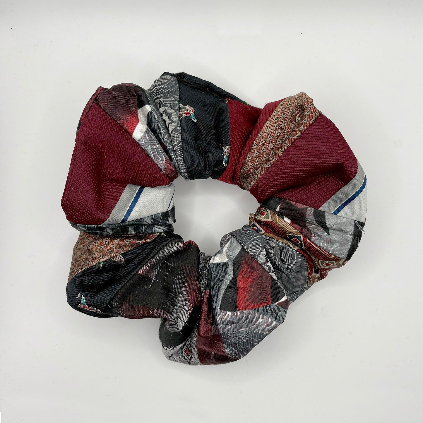 silk tie patchwork scrunchie