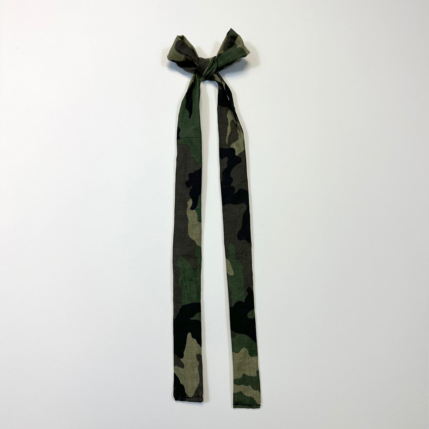 hair bow - green army camo