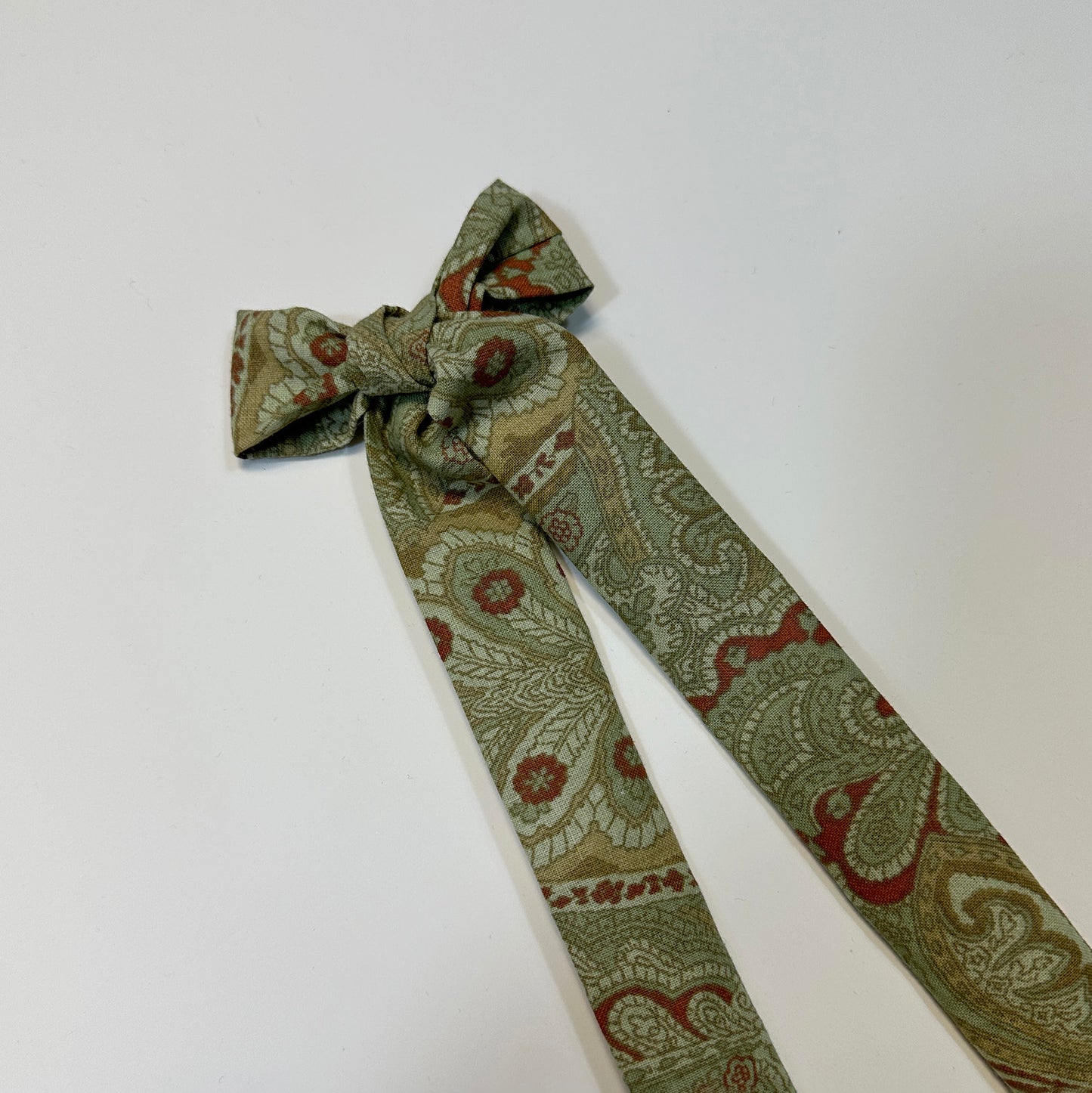 hair bow - sage paisley