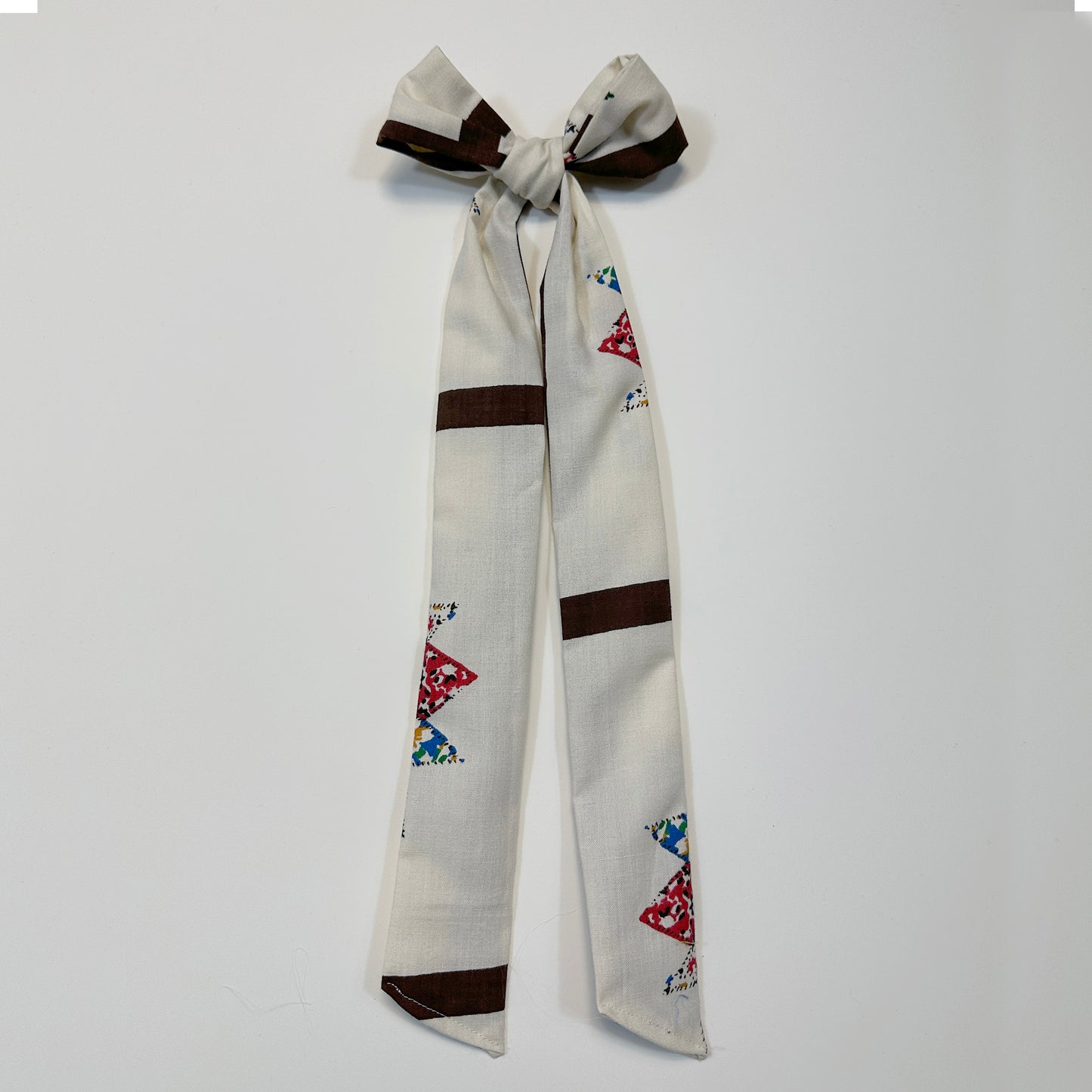 hair bow - thicker cream mosaic