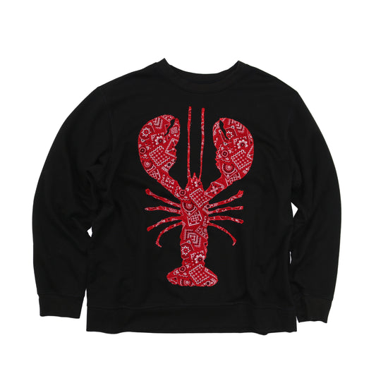 black crewneck lobster red bandana