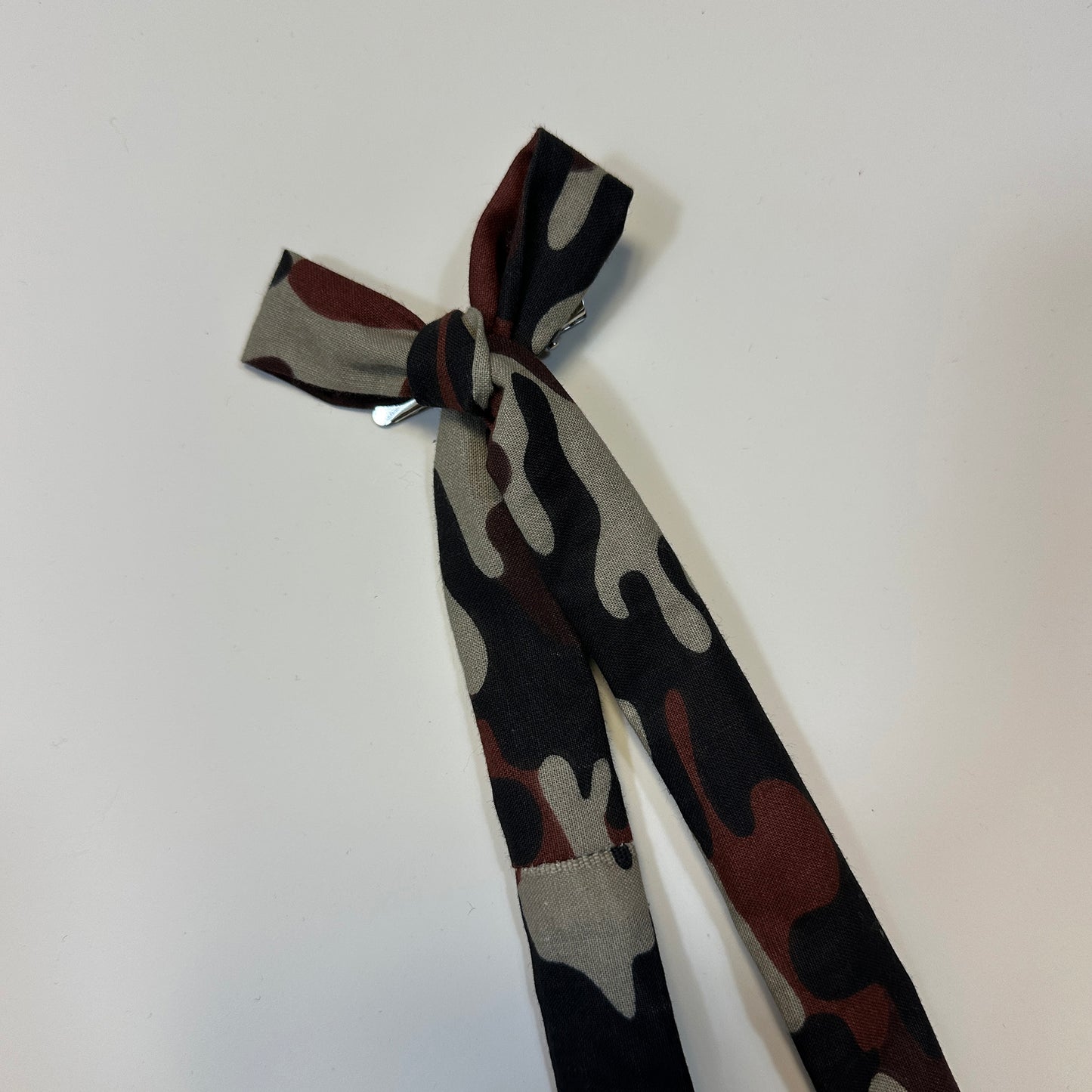 hair bow - brown army camo