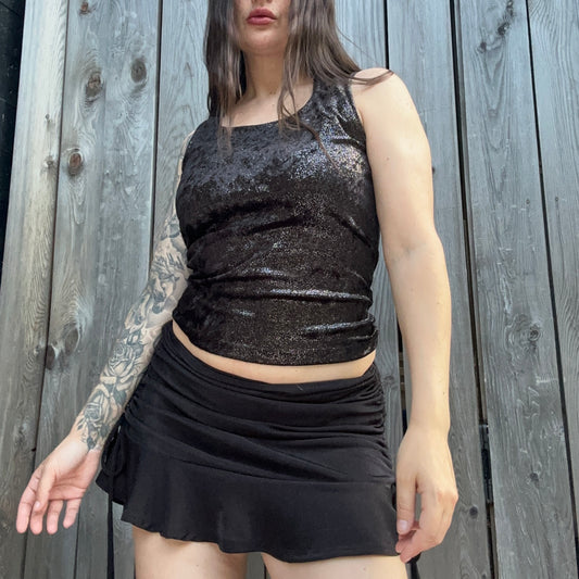 90s black shimmery tank (medium)