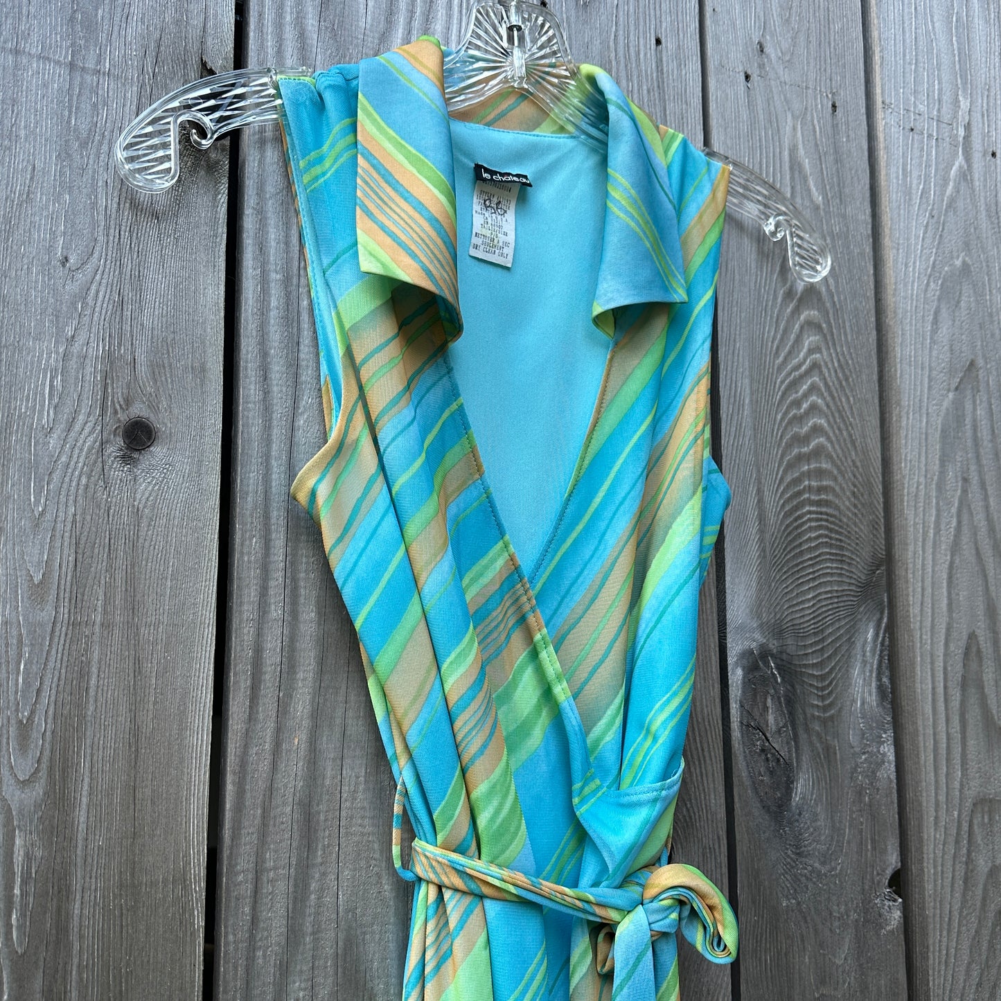 y2k le chateau sleeveless wrap dress (sm)