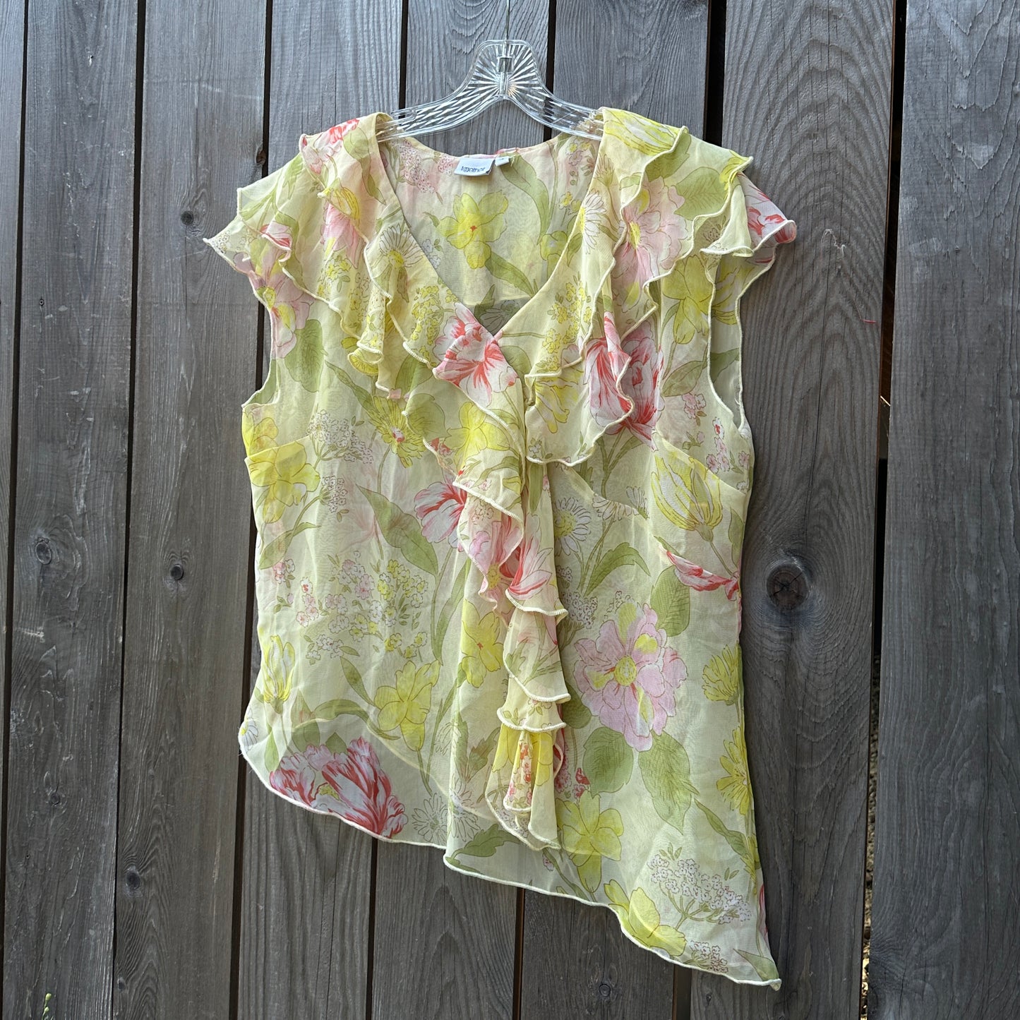90s silk sheer ruffle asymmetrical top (18)