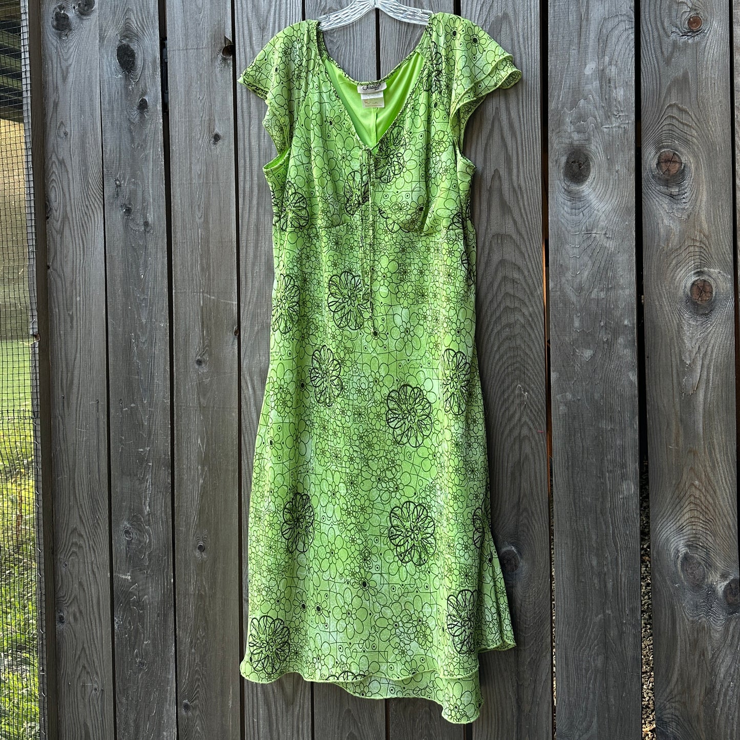90s lime green midi dress (18)