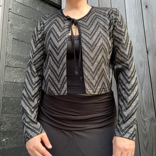 90s tie up glitter cardigan