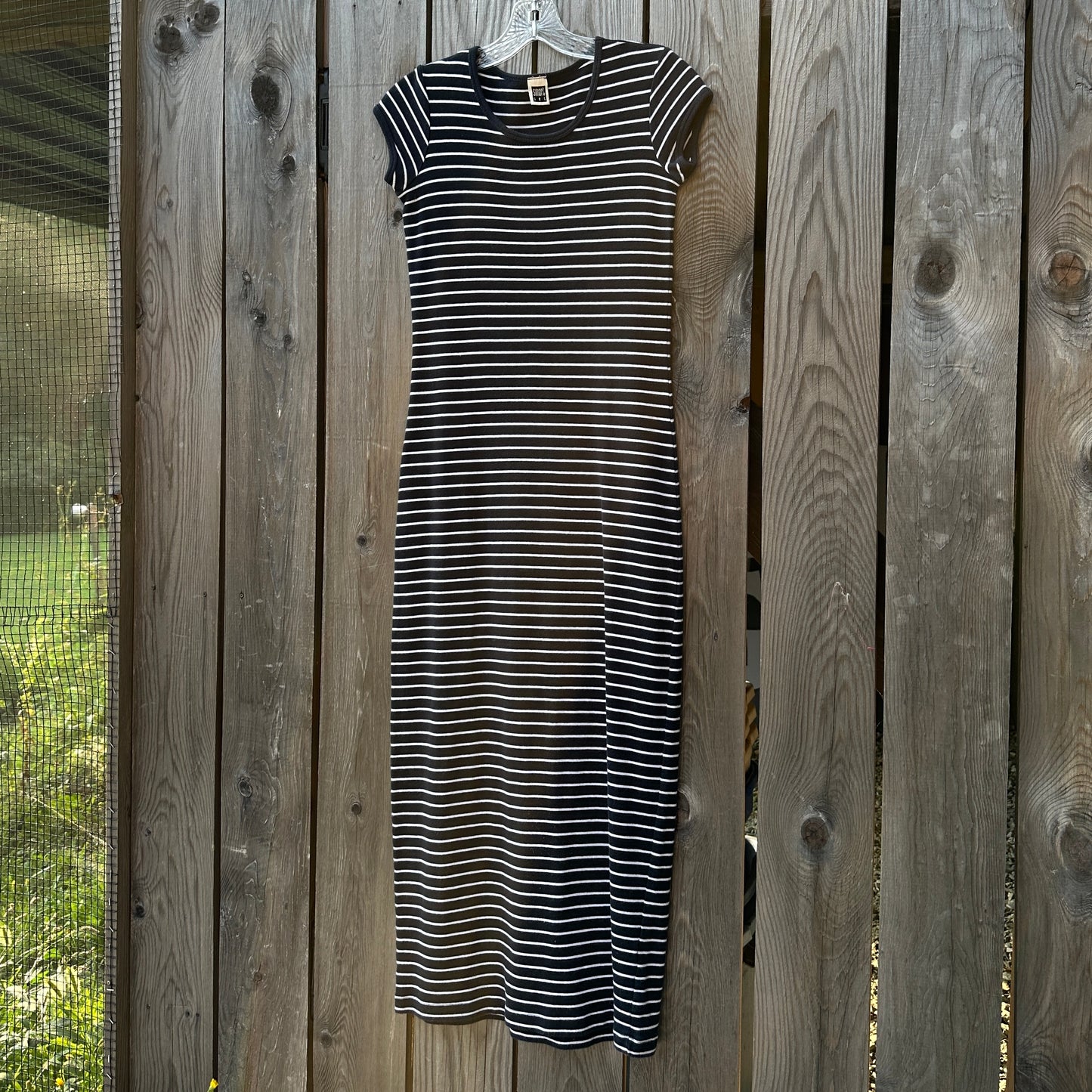 90s striped midi dress (large)