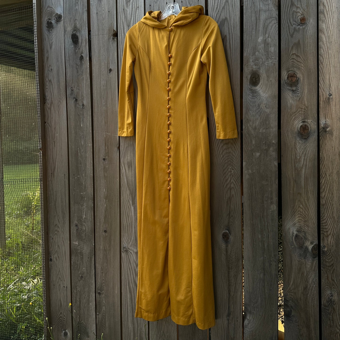 70s floor length mustard duster