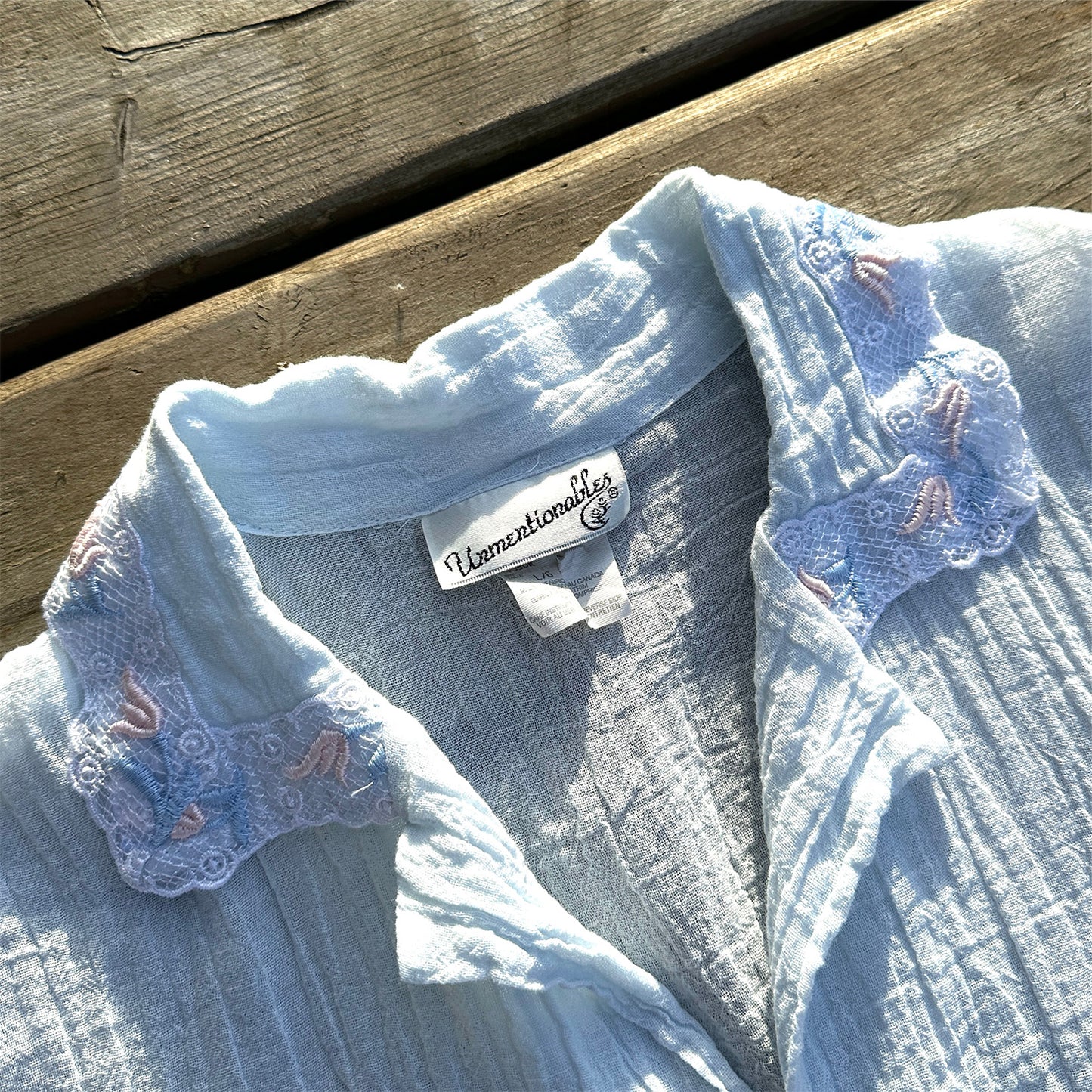 vintage night shirt embroidered collar