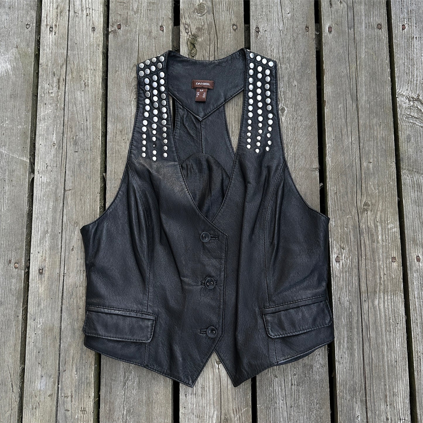 y2k leather vest