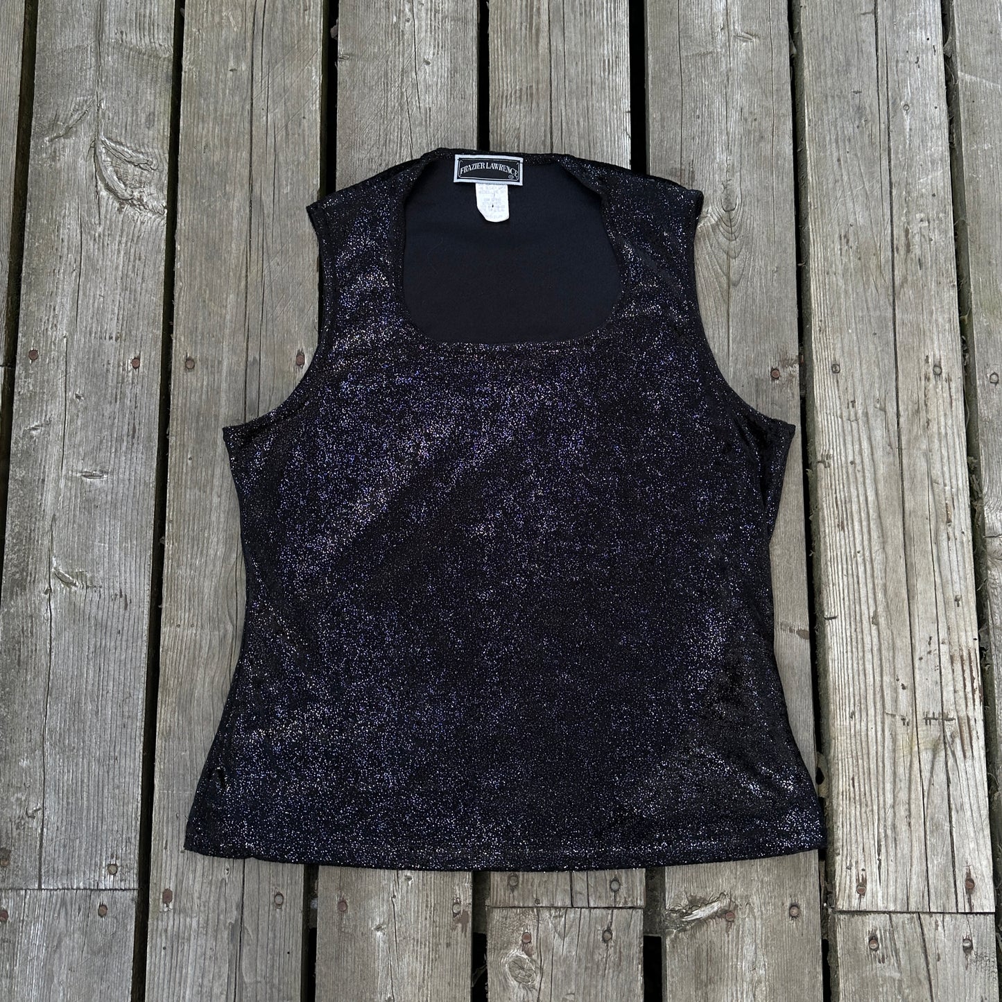 90s black shimmery tank (medium)