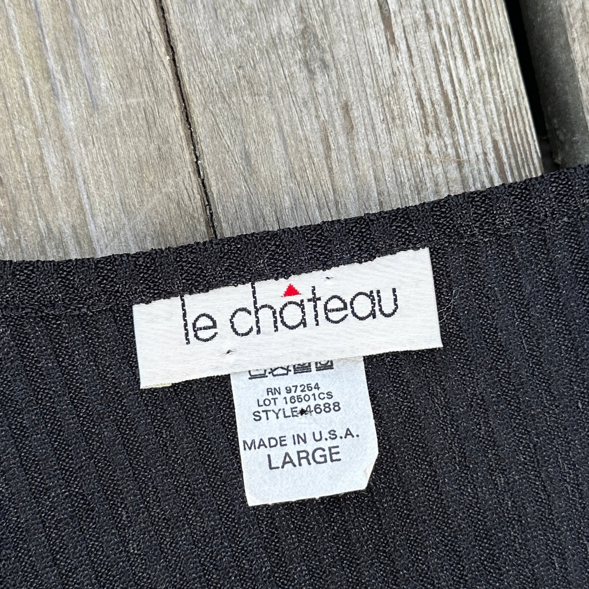 90s le chateau black ribbed cardigan (lg)