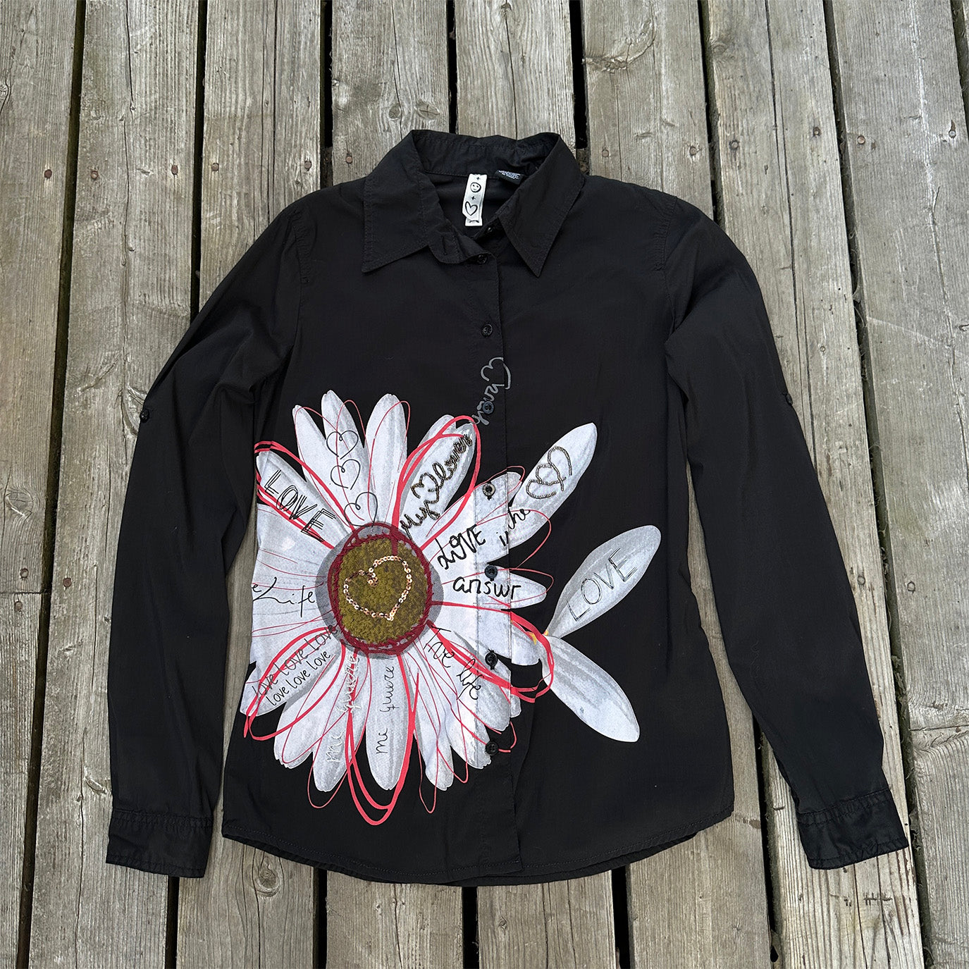 2000s daisy button down desigual (med)