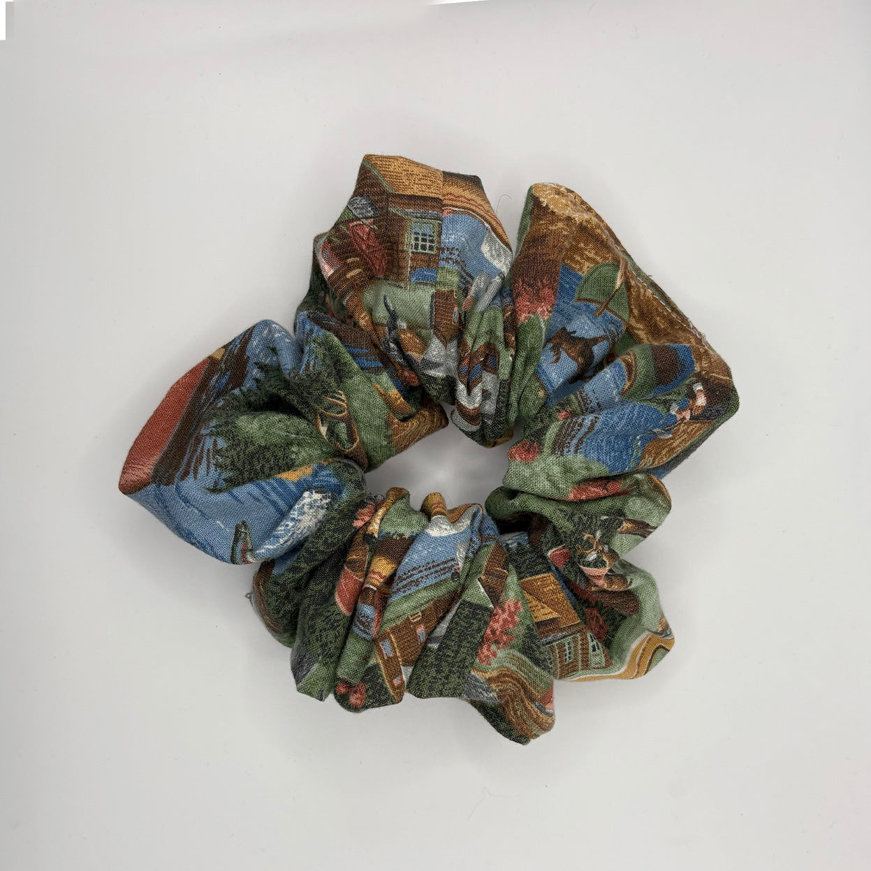 jumbo scrunchie fishing print