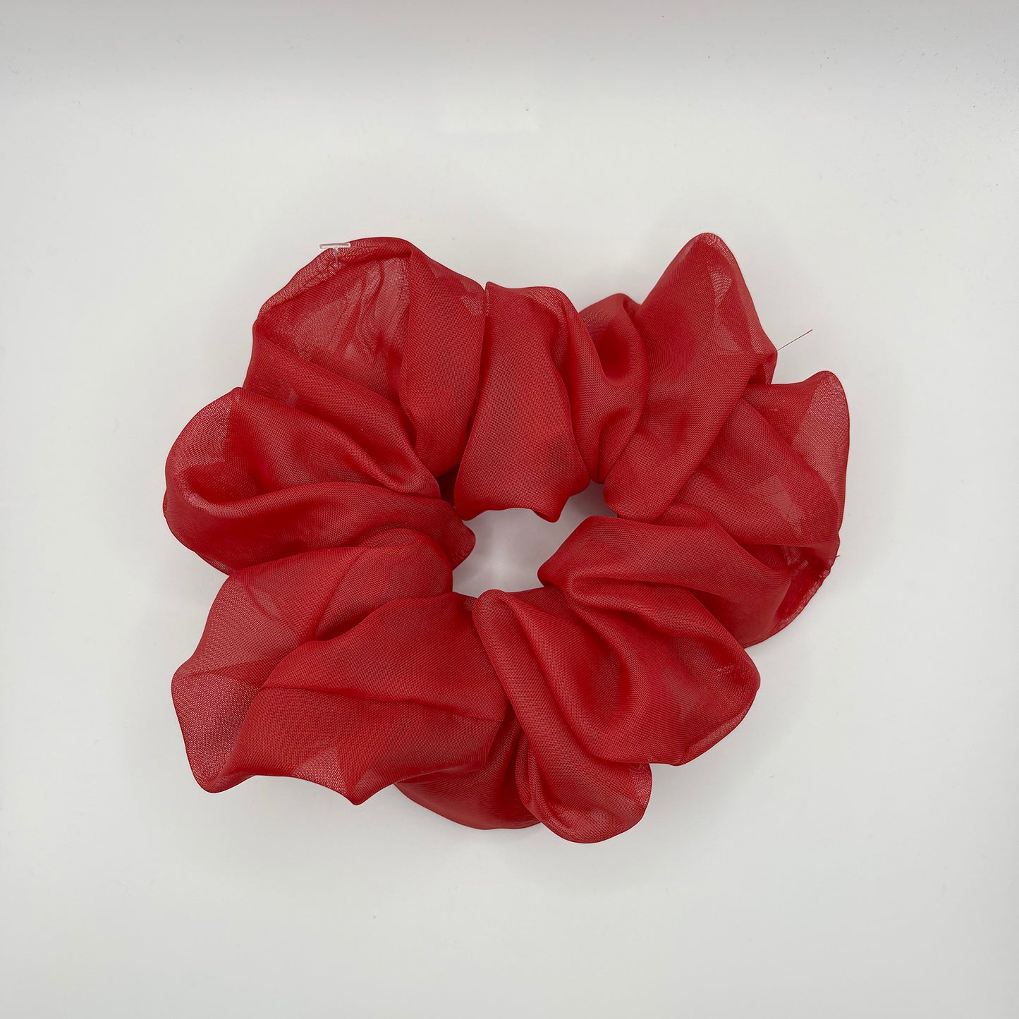 jumbo scrunchie red chiffon