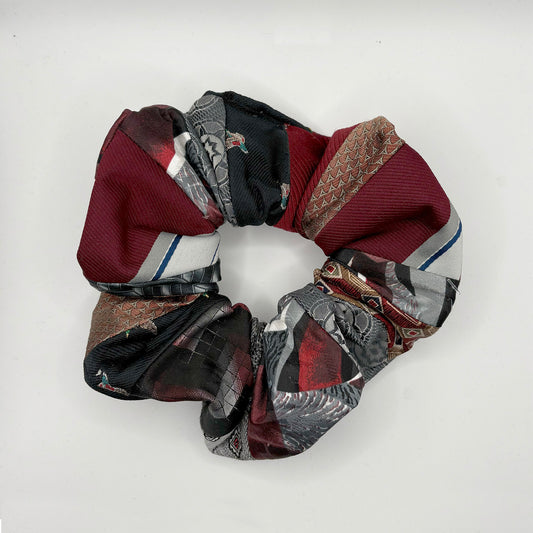silk tie patchwork scrunchie