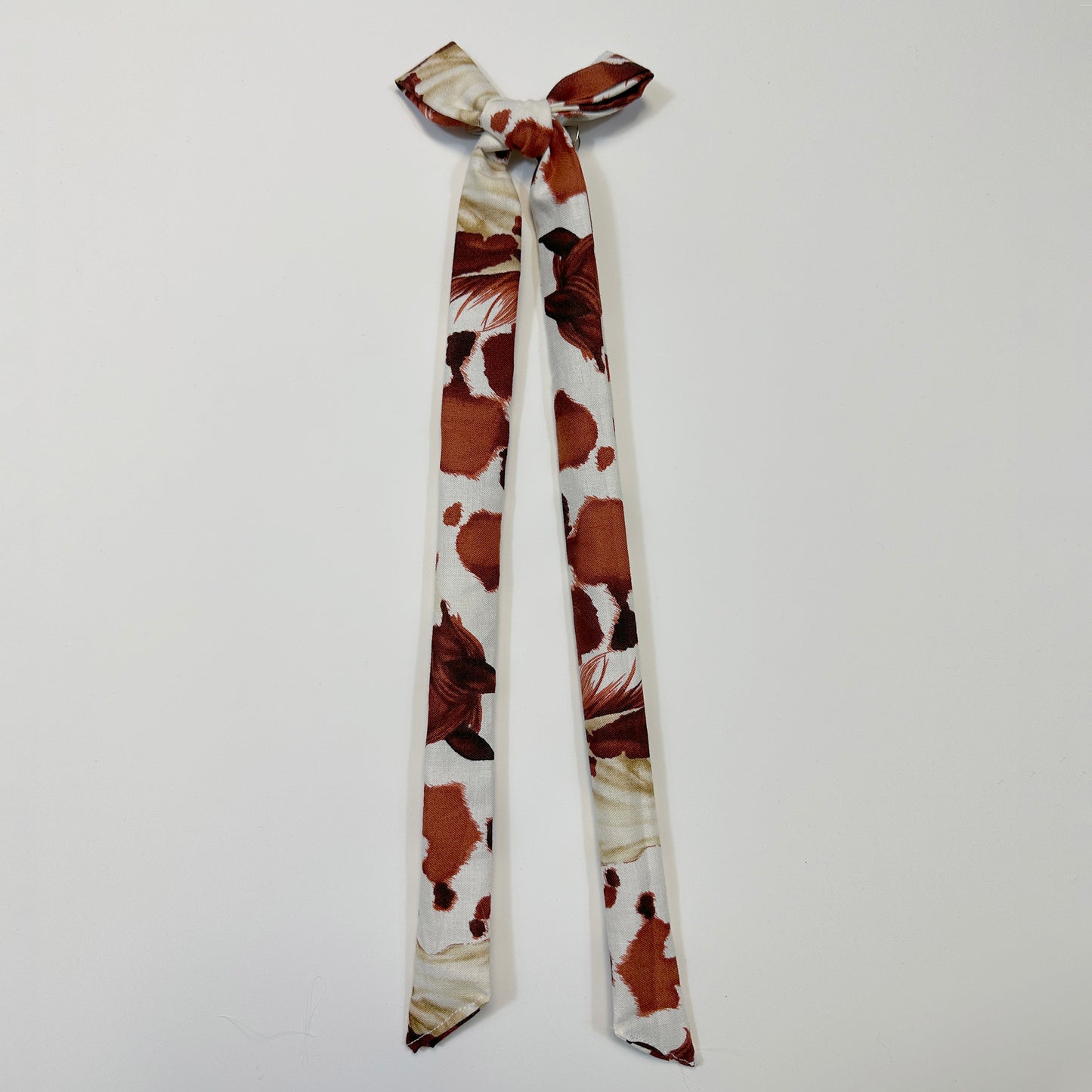 hair bow - brown cow print