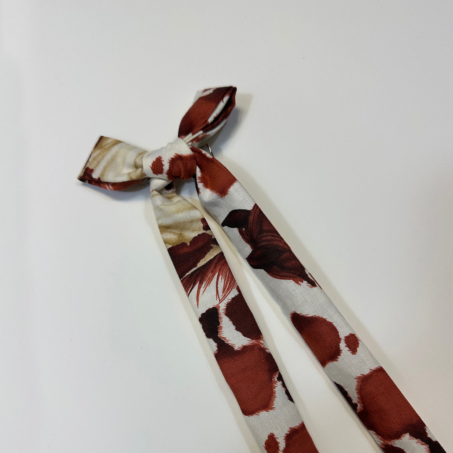 hair bow - brown cow print