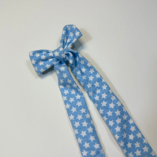 hair bow - baby blue star