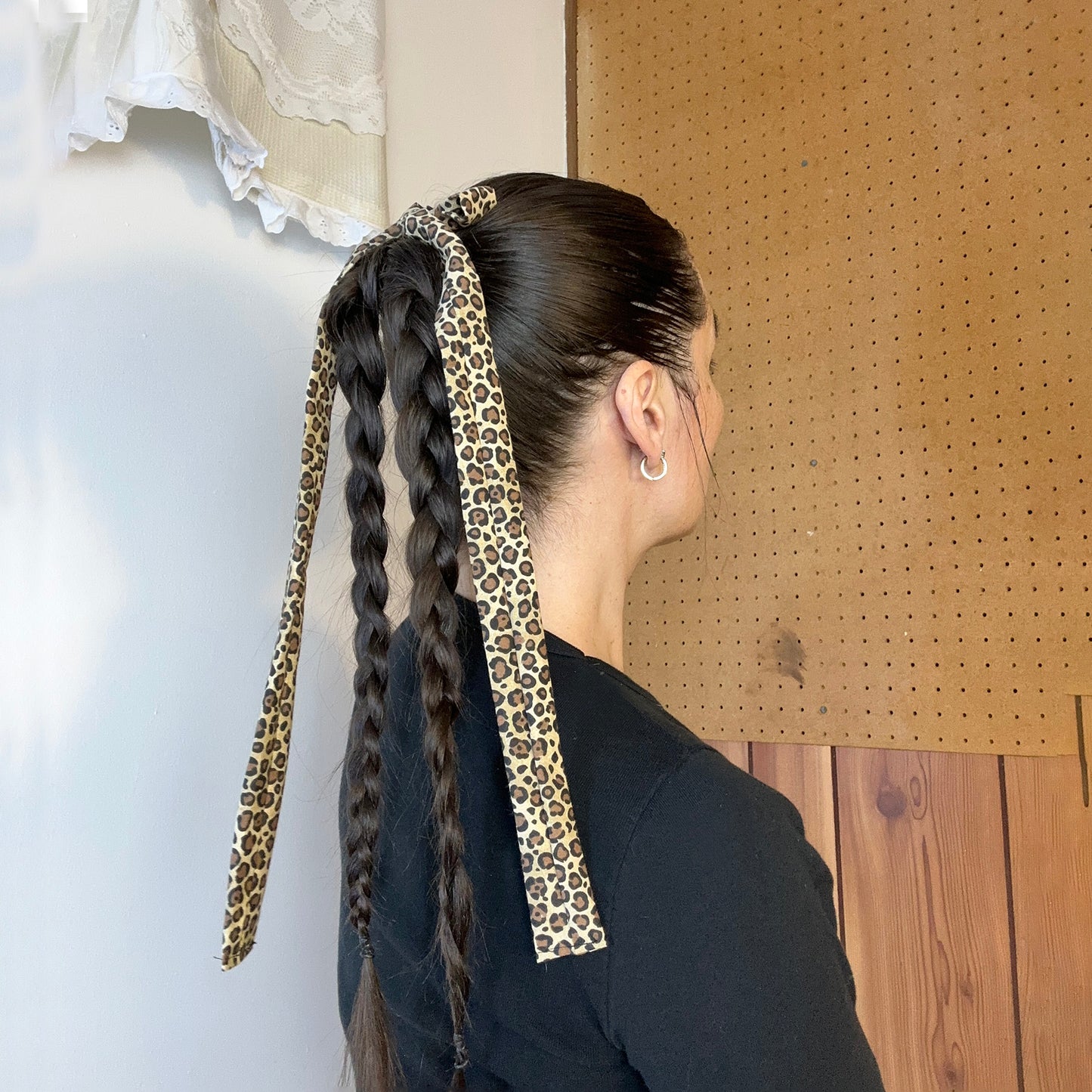 hair bow - cheetah print