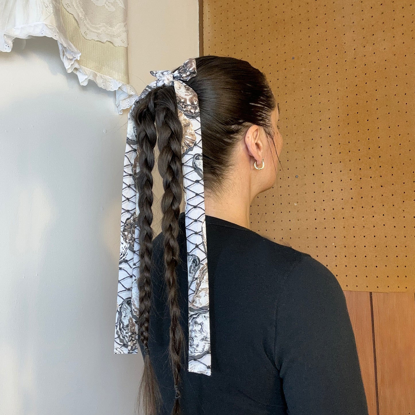 hair bow - oyster print