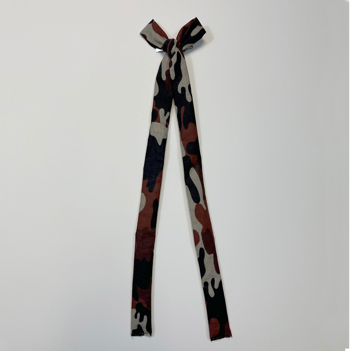 hair bow - brown army camo