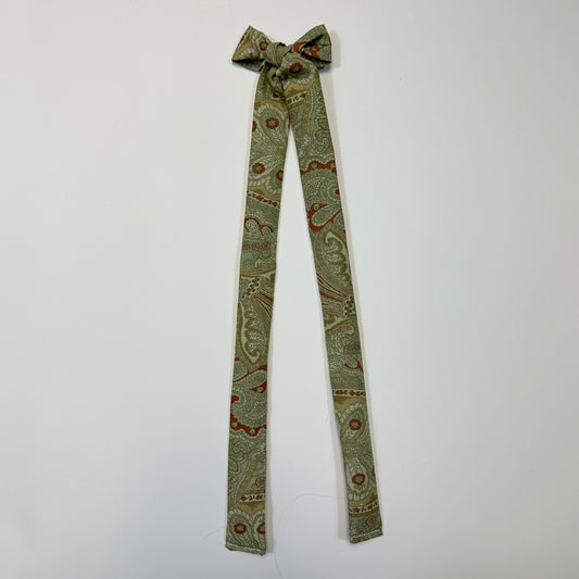 hair bow - sage paisley