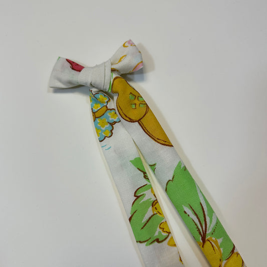 hair bow - white strawberry shortcake