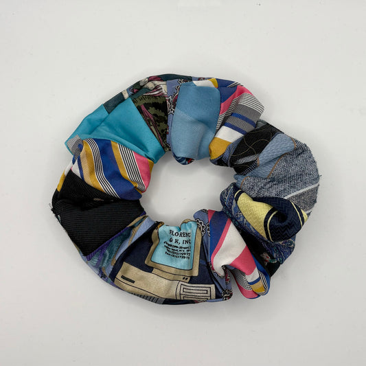 silk tie patchwork scrunchie