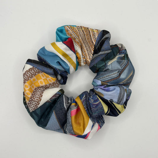 silk tie patchwork scrunchie